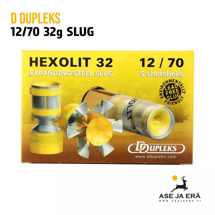 12/70 DDupleks Hexolit 32g Slug 5 kpl - Täyteiset - 4751007980203 - 1