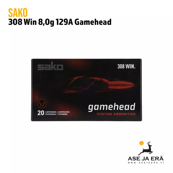 308 Win Sako Gamehead 8g (129A) kivääripatruuna - 308 kaliiperi - 6438053999523 - 1