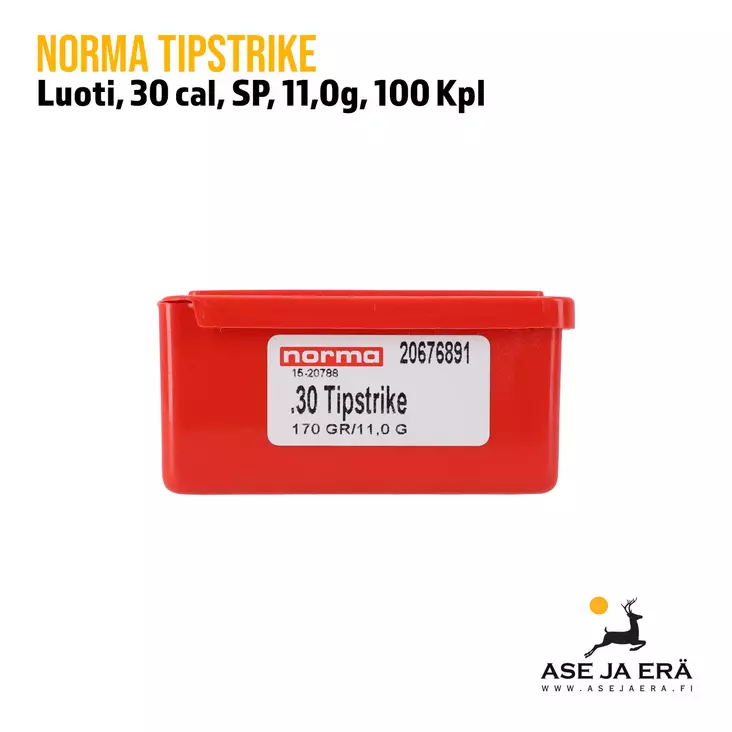 30 cal Norma TipStrike 11g/170grs 100kpl - .30 luodit - 7393923318493 - 2