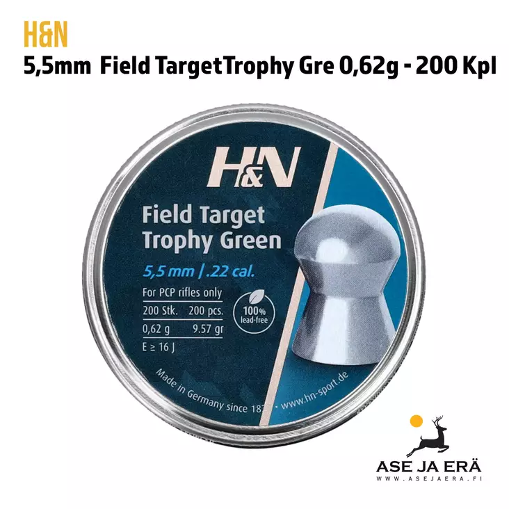 5,5mm H&N Field TargetTrophy Green 200 Kpl - Yleiskuva - 5,5 mm luodit - 4047058015033 - 6