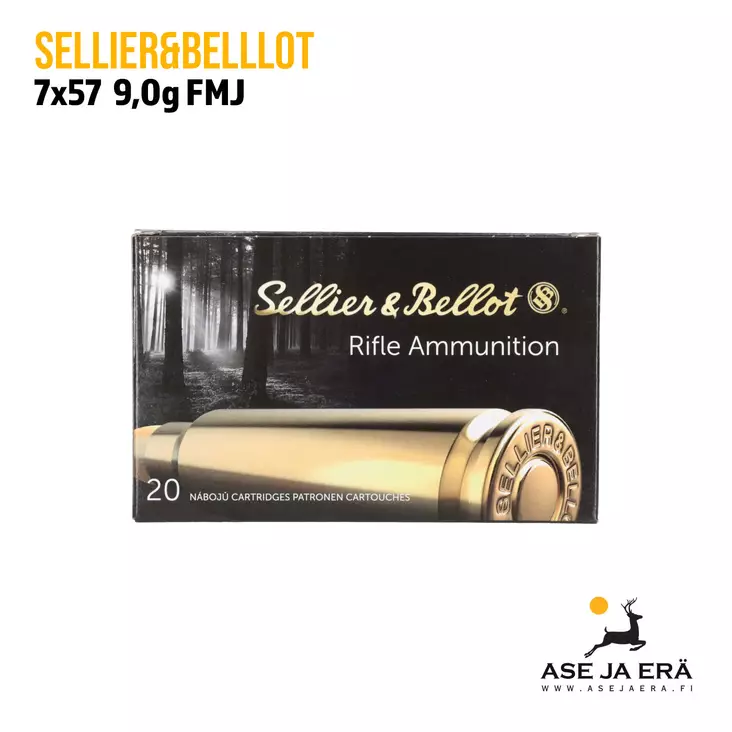 Sellier & Bellot 7x57 FMJ 9,1g (140gr) kiväärinpatruuna - Muut kaliiperit - 8590690330973 - 3