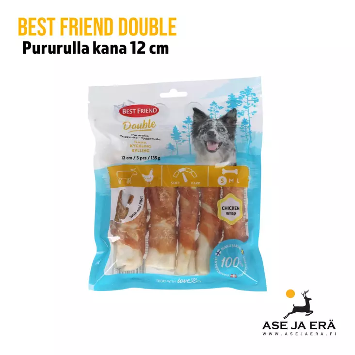 Best Friend Double pururulla kana 12cm 5kpl 135g - Koiran herkut ja puruluut - 5700551171963 - 1