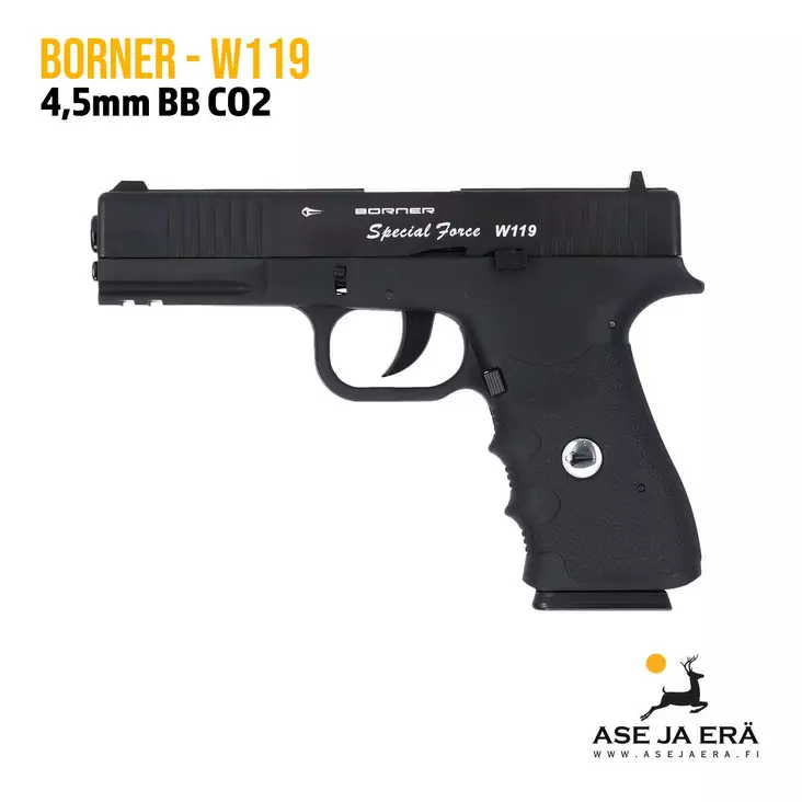 Borner W119 4,5mm BB CO2 Blowback ilmapistooli - BB kuula ilmapistoolit - 4710372213583 - 1