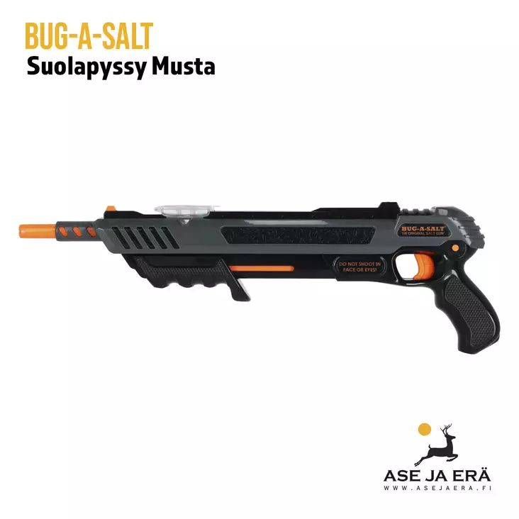 Bug-A-Salt Fly Edition 3.0 suolapyssy - Musta - sivusta katsottuna - Lahjaksi - 855693007573 - 1
