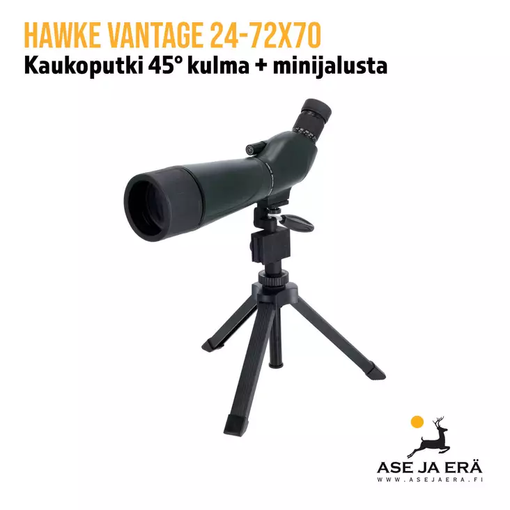 Hawke Vantage 24-72x70 kaukoputki 45-kulmamalli - yleiskuva kaukoputkesta minijalustalla - Valmiit kaukoputket - 5054492511013 - 1