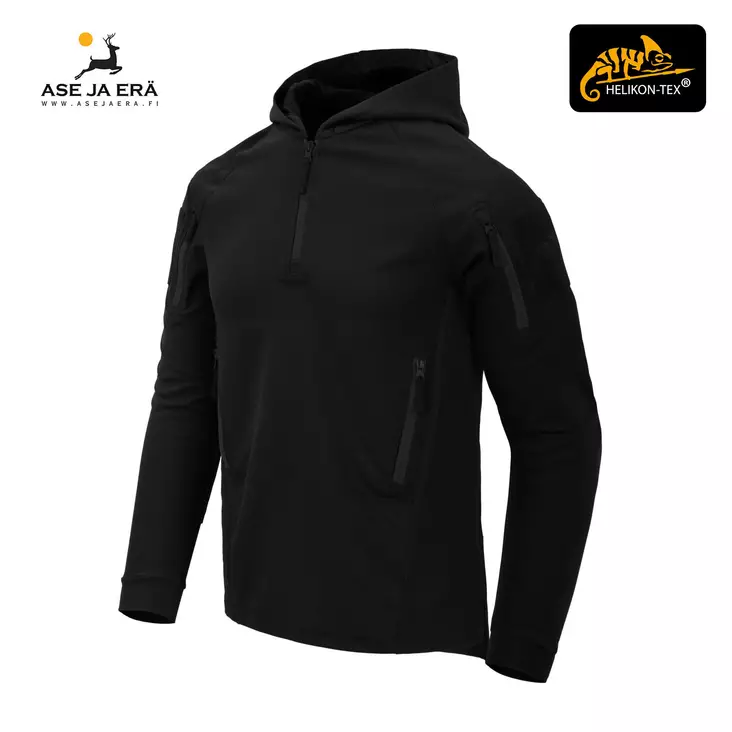 Helikon-Tex Range Hoodie Topcool huppari, Musta - yleiskuva etuviistosta - Hupparit - 5908218796553 - 1