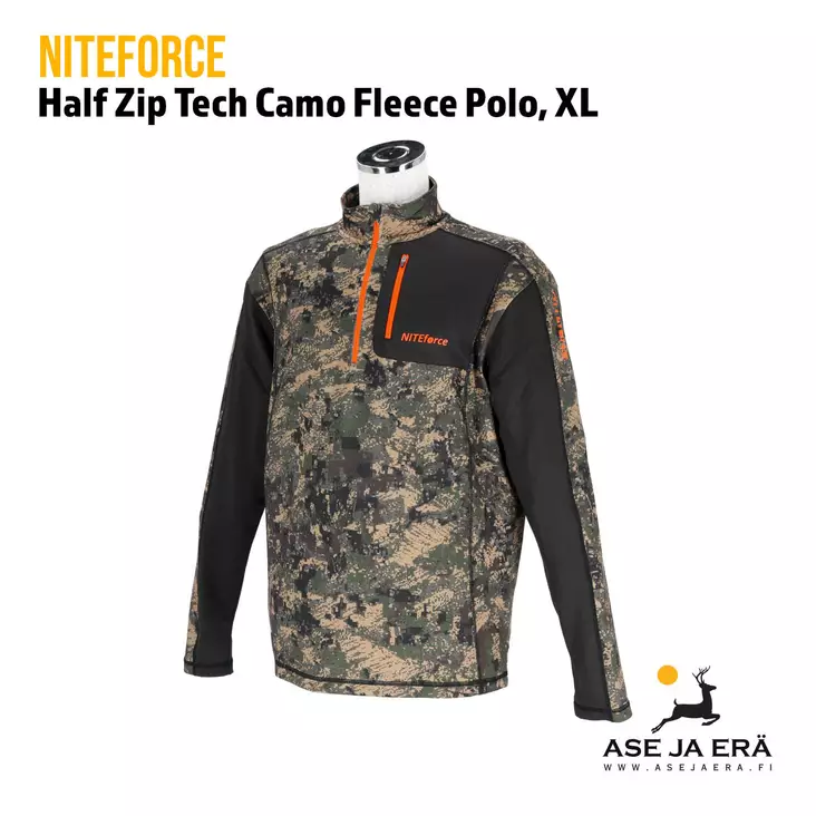 Niteforce Half Zip Tech Camo Polo vetoketjulla XL, yleiskuva - T-paidat - 6430061582773 - 1
