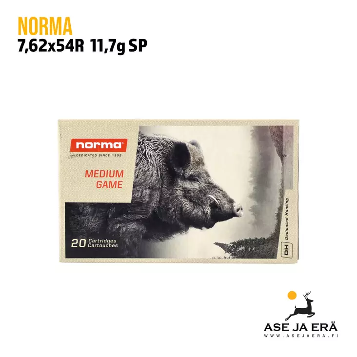 Norma Alaska 7,62x54 Russian 11,7g SP patruuna 20 kpl - 7,62x53R kaliiperi - 7393923175553 - 1