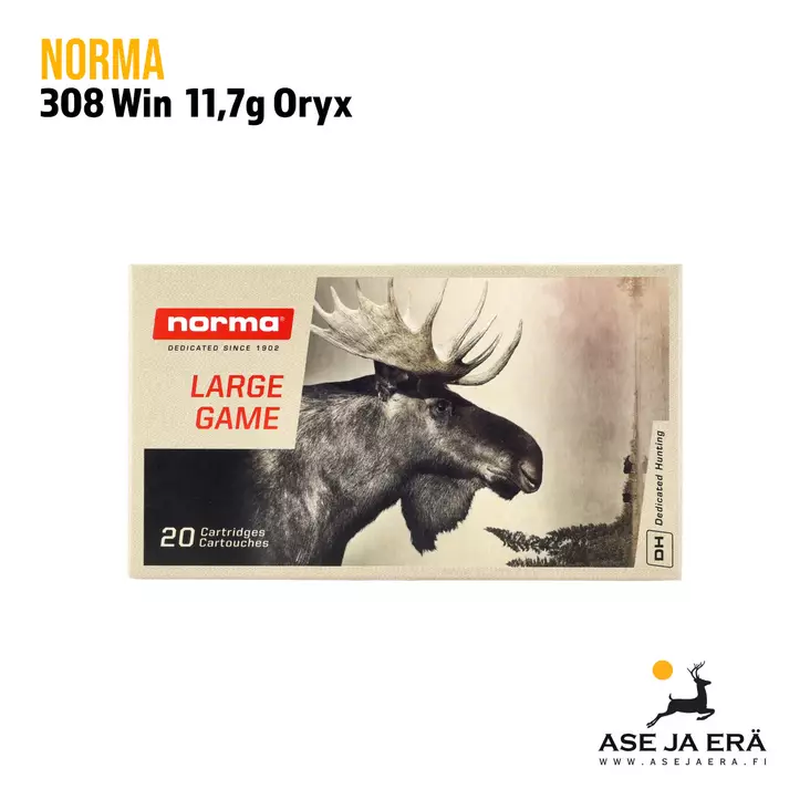 Norma Oryx 308 win 11,7g kivääripatruuna - 308 kaliiperi - 7393923314013 - 1