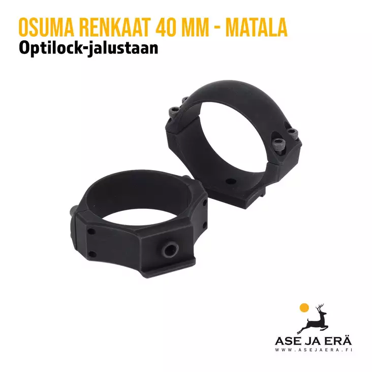 Osuma kiikarinrenkaat 40 mm Optilock-jalustaan matala - 40mm kiikarinrenkaat - 6430068623493 - 1