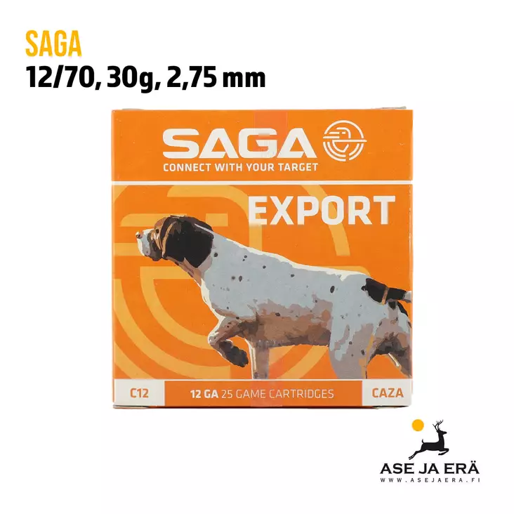 Saga Export 12/70 30g 6 2,75mm Haulikonpatruuna - 12/70 metsästyspatruunat - 8435101623353 - 1