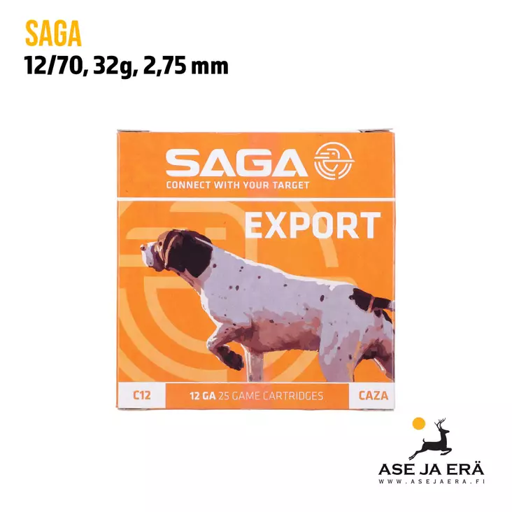 Saga Export 12/70 32g Haulikonpatruuna - 12/70 metsästyspatruunat - 8435101623483 - 1