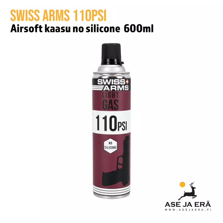 Swiss Arms 110 PSI airsoftkaasu 600 ml - Kaasut, CO2 ja voiteluaineet - 3559966035153 - 1