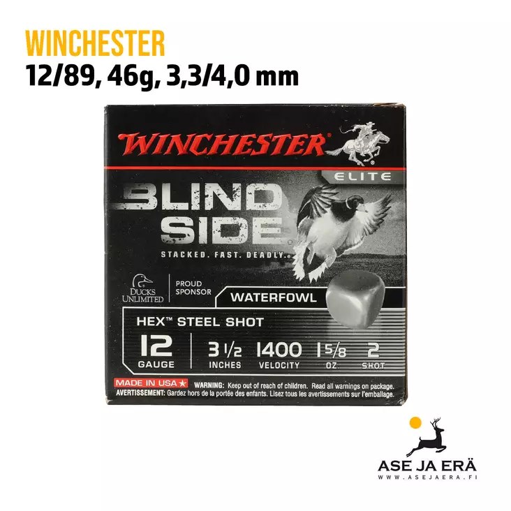 Winchester Steel Blind Side 12/89 46g Haulikonpatruuna - Lyijyttömät patruunat - 020892020443 - 1