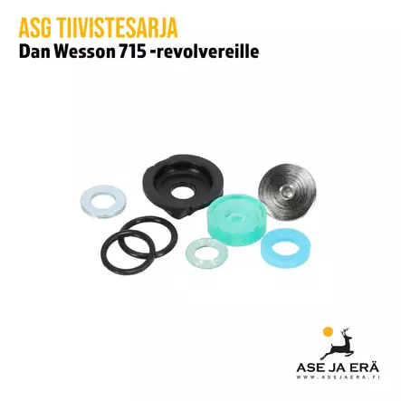 ASG tiivistesarja Dan Wesson 715 -revolvereille - 
myyntipakkauksen sisältö esillä - ASG Lippaat - 5707843068154 - 2