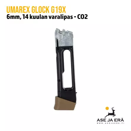 Umarex Glock G19X Blowback CO2 airsoft lipas (14) - Lippaat ja lippaanlataajat - 4000844657794 - 2
