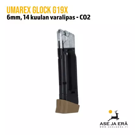 Umarex Glock G19X Blowback CO2 airsoft lipas (14) - Lippaat ja lippaanlataajat - 4000844657794 - 1