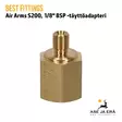 Best Fittings Air Arms S200 1/8" BSP täyttöadapteri - Pystyssä - Adapterit ja liitäntäsarjat - 03A1MF04 - 4