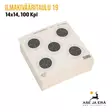 Ilmakivääritaulu 19 5 täplä 14x14 100kpl - Nippu tauluja yläviistosta - Ilma-asetaulut - 6410362401904 - 2