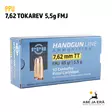 PPU 7,62 Tokarev FMJ 5,5g Pistoolinpatruuna - Muut pistoolinpatruunat - 8605003813194 - 7