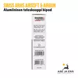 Swiss Arms alumiininen teleskooppi bipod myyntipakkauksen takakansi ja EAN-koodi - Tukit, kiskot, kahvat ja bipodit - 3559966052464 - 14