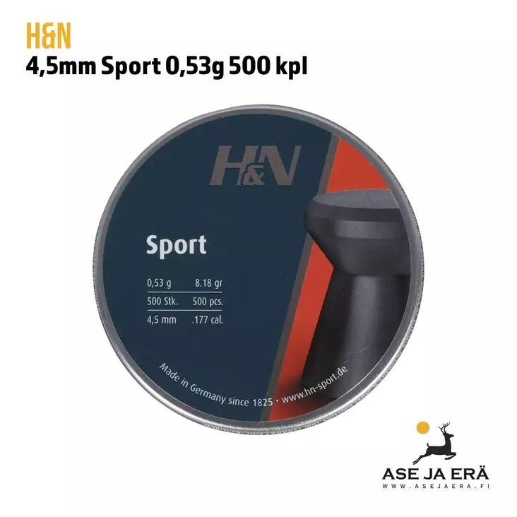 4,5mm H&N Sport 0,53g 500 kpl ilmakivääriluoti - 4,5 mm ilmakivääriluodit - 4047058002354 - 2