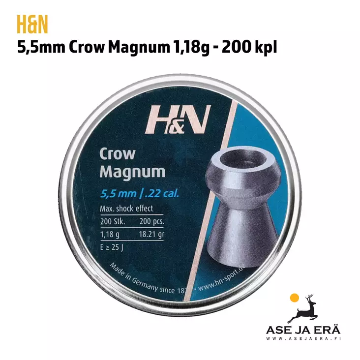 5,5mm H&N Crow Magnum 1,18g 200 kpl - Yleiskuva - 5,5 mm luodit - 4047058002064 - 6
