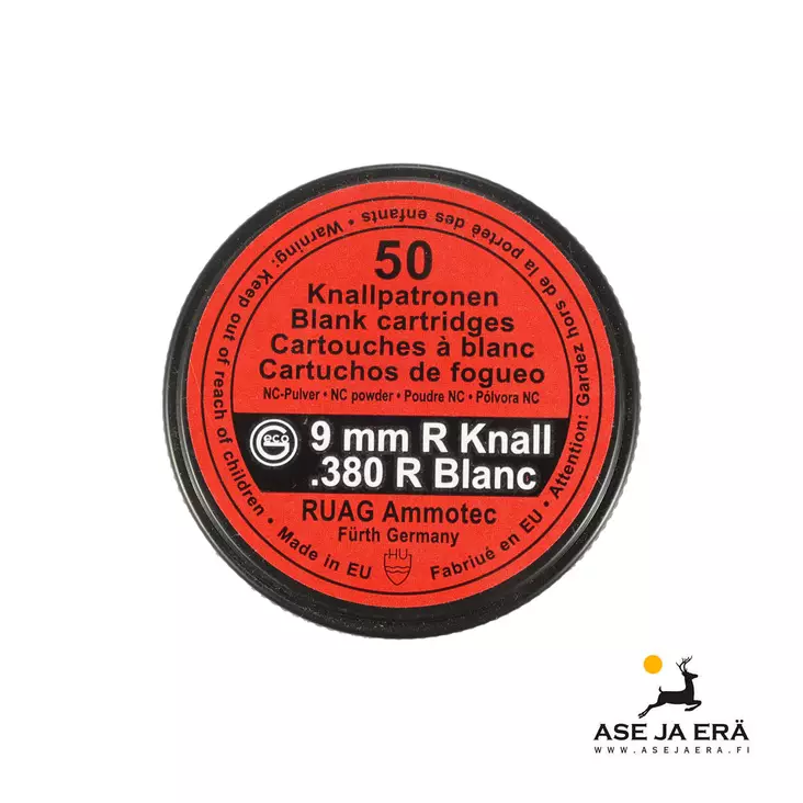 9mm Geco starttirevolverin patruuna 50kpl - Starttiaseen patruunat - 4000294175084 - 1