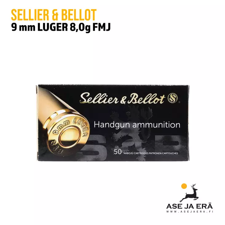 9mm Luger FMJ Sellier & Bellot 8g Pistoolinpatruuna - 9mm pistoolin patruunat - 8590690310494 - 3