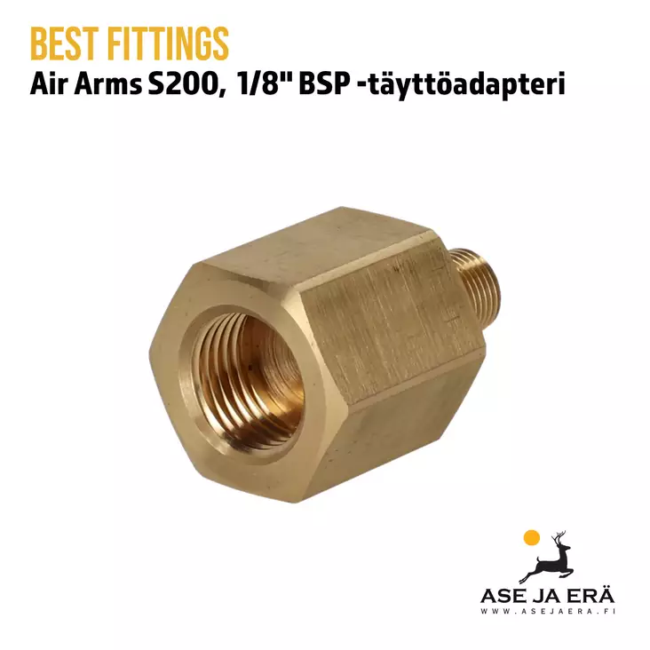 Best Fittings Air Arms S200 1/8" BSP täyttöadapteri - Yleiskuva - Adapterit ja liitäntäsarjat - 03A1MF04 - 1