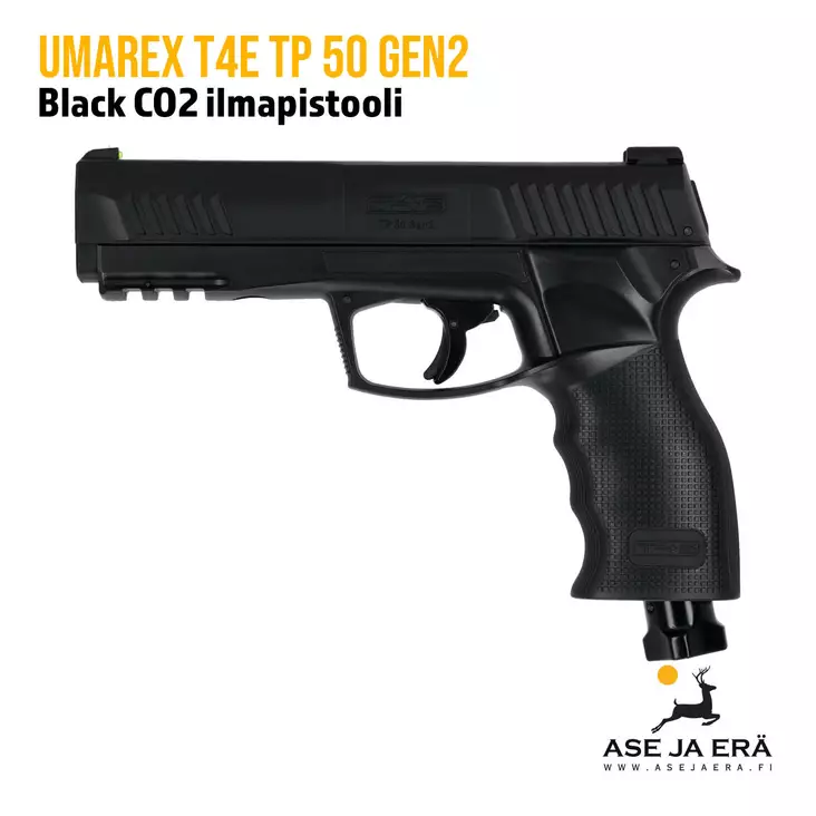 Umarex T4E TP 50 Gen2 Black CO2 ilmapistooli sivusta - T4E Defence kuula-aseet - 4000844868954 - 1