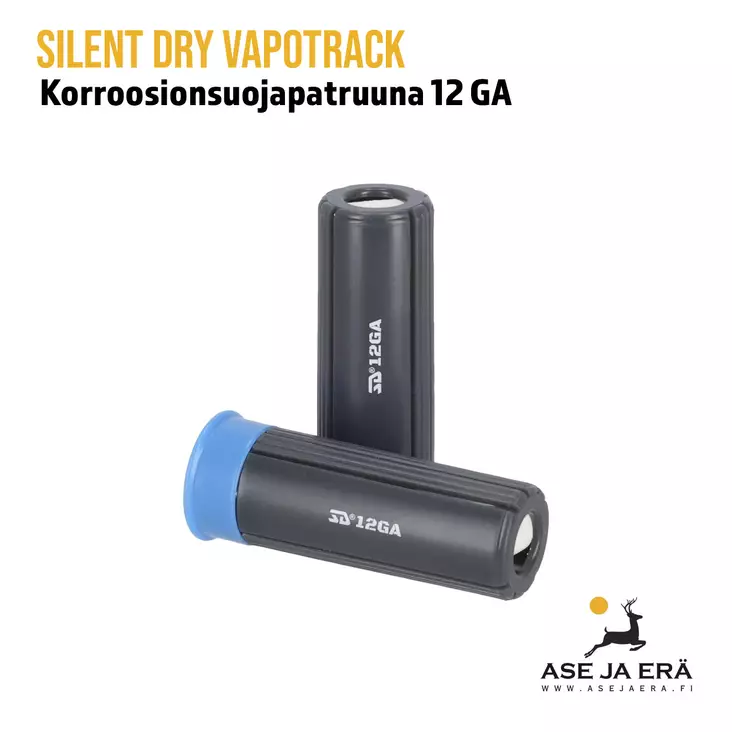 Silent Dry Vapotrack korroosiosuojapatruuna 12 GA - yleiskuva kahdesta patruunasta - Muut aseenpuhdistustarvikkeet - 4711584400044 - 1