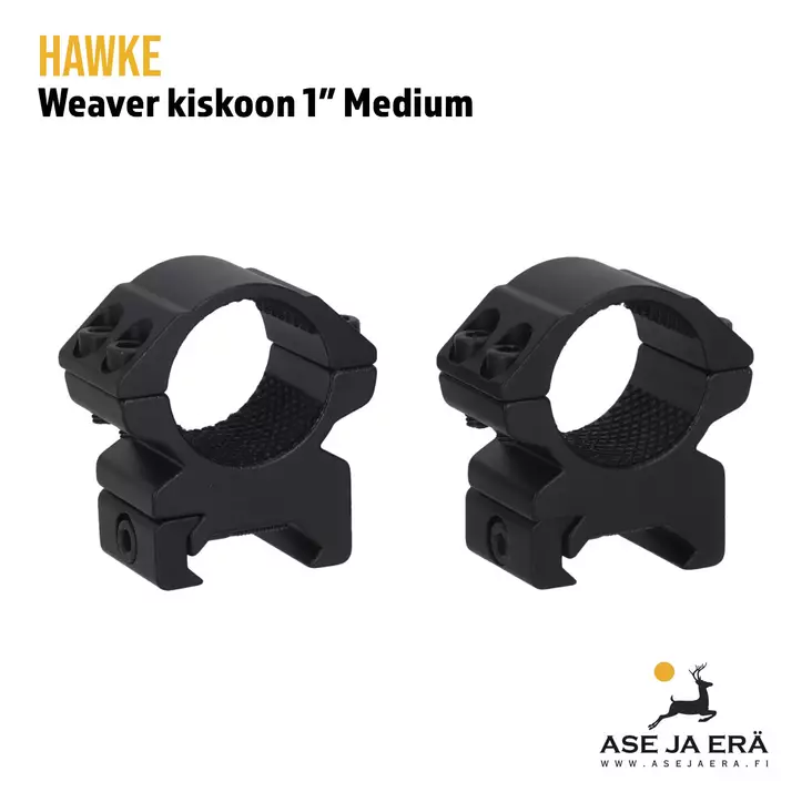 Hawke renkaat 1" Medium 2-os. Weaver-kiskoon - 1" kiikarinrenkaat - 5054492221134 - 1