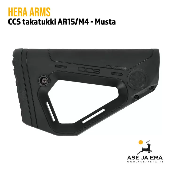 Hera Arms CCS takatukki - Musta, yleiskuva oikealta sivusta - AR osat - 797035683864 - 1