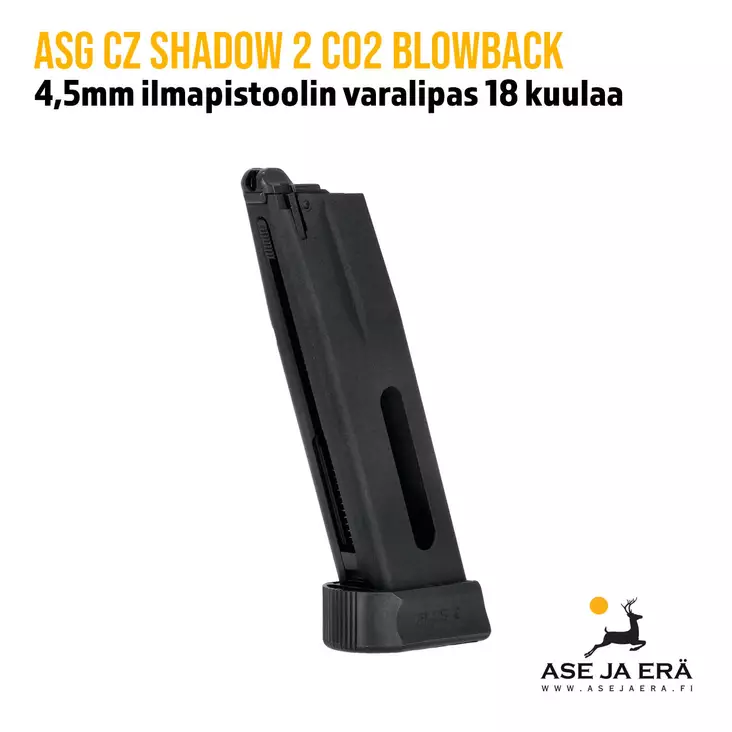 ASG CZ Shadow 2 CO2 Blowback 4,5mm ilmapistoolin varalipas 18 kuulaa - yleiskuva - ASG Lippaat - 5707843081504 - 2