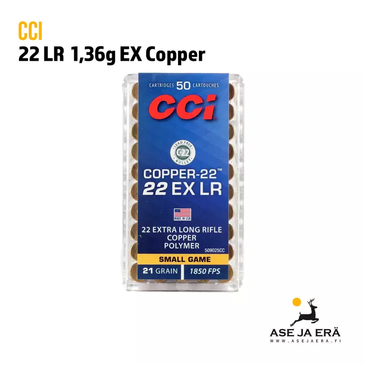 CCI Copper-22 22 EX LR Pienoiskivääripatruuna - 22 LR patruunat - 604544679014 - 1