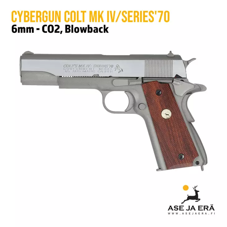 Cybergun Colt Mk IV/Series' 70 CO2 airsoft pistooli blowback - Pistoolit ja -revolverit - 3559961805294 - 1