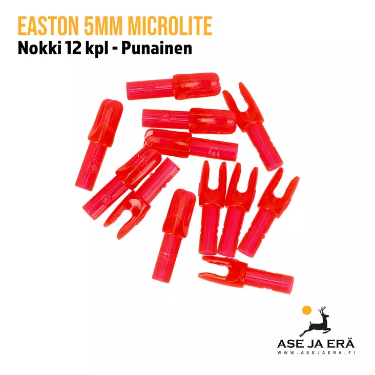 Easton 5mm MicroLite nokki 12 kpl, Punainen - yleiskuva kahdestatoista nokista - Nokit - 723560017744 - 1