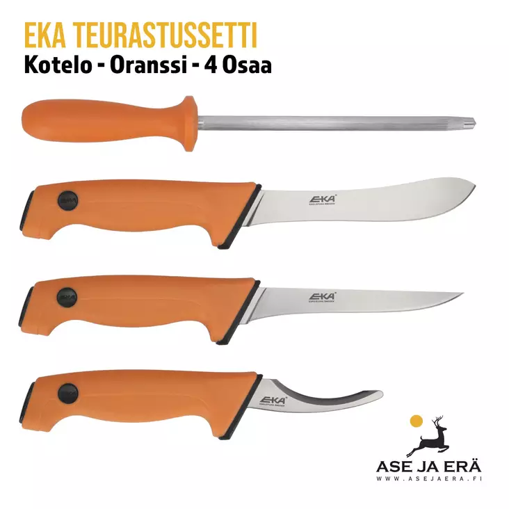 EKA Teurastussetti, oranssi - yleiskuva veitsistä - Avaus- ja nylkyveitset - 7391537730434 - 6