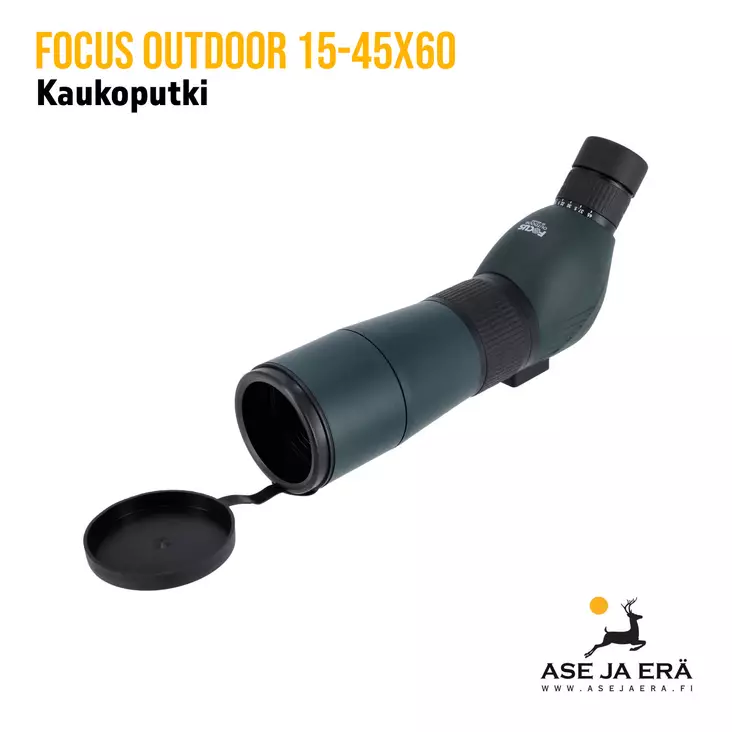Focus Outdoor 15-45x60 kaukoputki ja jalusta - yleiskuva etuviistosta - Valmiit kaukoputket - 7391879050504 - 1
