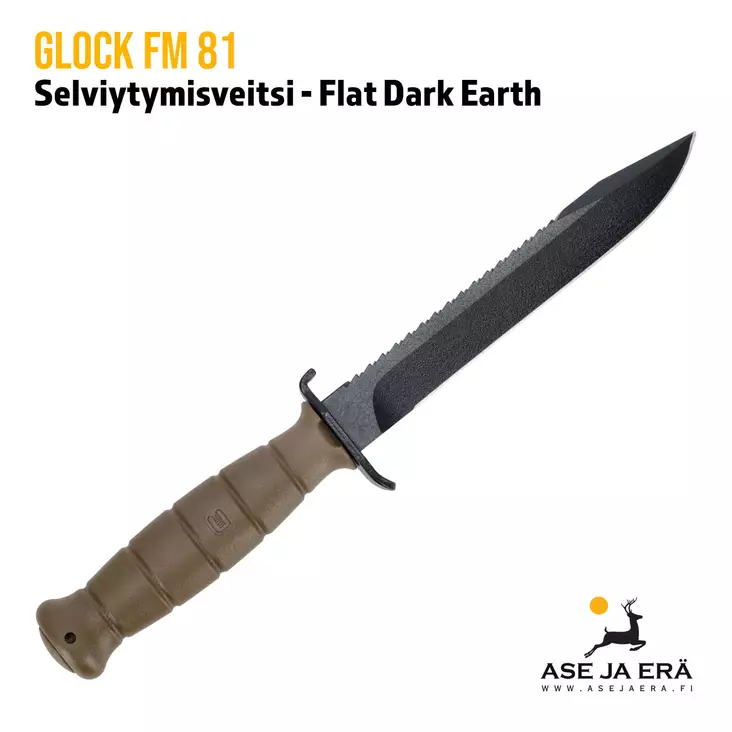 Glock FM 81 selviytymisveitsi sahaterällä, Flat Dark Earth - yleiskuva - Puukot - 513024 - 1