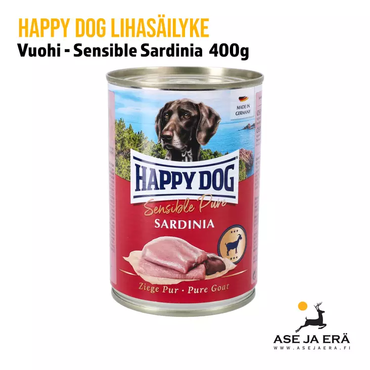 Happy Dog Sensible Pure Sardinia lihasäilyke Vuohi 400g - Lihasäilykkeet ja makkarat - 4001967102154 - 1