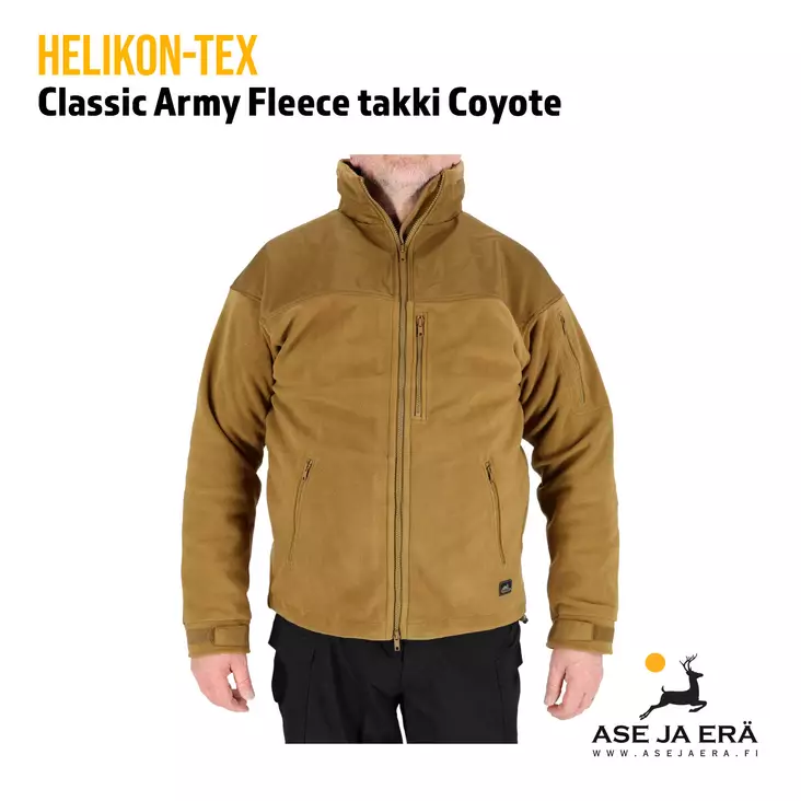 Helikon-Tex Classic Army Fleece takki coyote edestä - Fleecetakit - 5902688057374 - 1