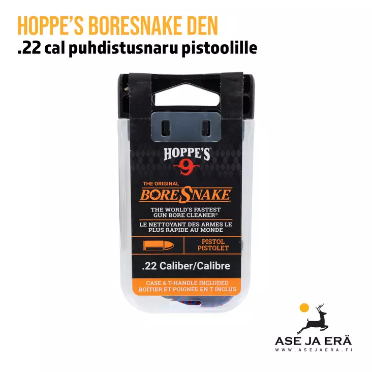 Hoppe's BoreSnake Den 22 puhdistusnaru kotelo etupuoli - Puhdistusnarut - 026285000634 - 1