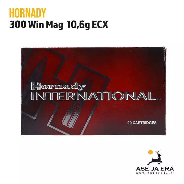 Hornady International 300 Win Mag 10,7g ECX kiväärin patruuna - Muut kaliiperit - 090255719734 - 1