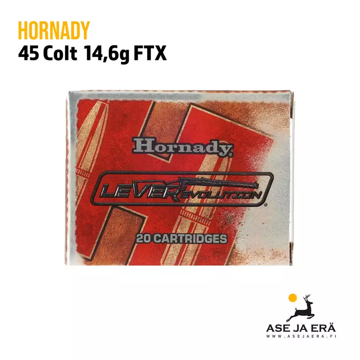 Hornady LEVERevolutuion FTX .45 Colt 14,6g - Revolverin patruunat - 090255927924 - 2