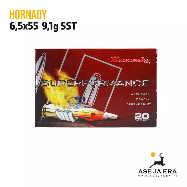 Hornady Superformance 6.5x55 9,1g SST kiväärinpatruuna - 6,5x55 kaliiperi - 090255855074 - 1