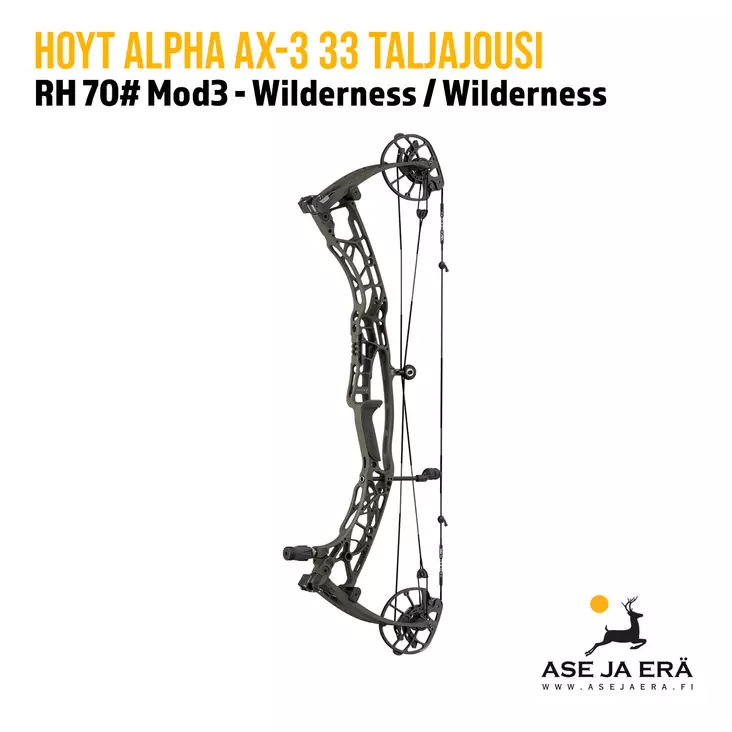 Hoyt Alpha AX-3 33 taljajousi RH 70# Mod3 Wilderness / Wilderness - yleiskuva sivusta - Metsästysjousi - 889374728464 - 1