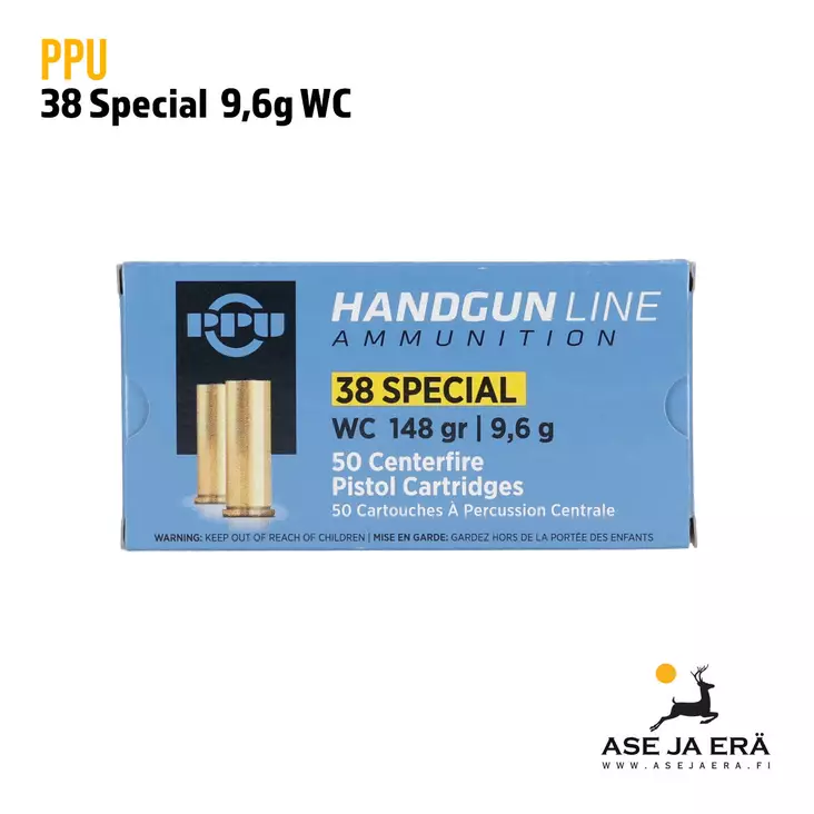 PPU 38 Special 9,6g WC revolverin patruuna - Revolverin patruunat - 8605003817154 - 1