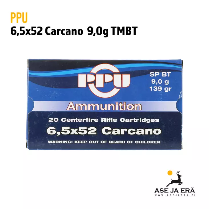 PPU 6,5x52 Carcano SP BT 9,0g kiväärinpatruuna - Muut kaliiperit - 8605003815464 - 1